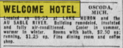 Welcome Hotel - July 1939 Ad